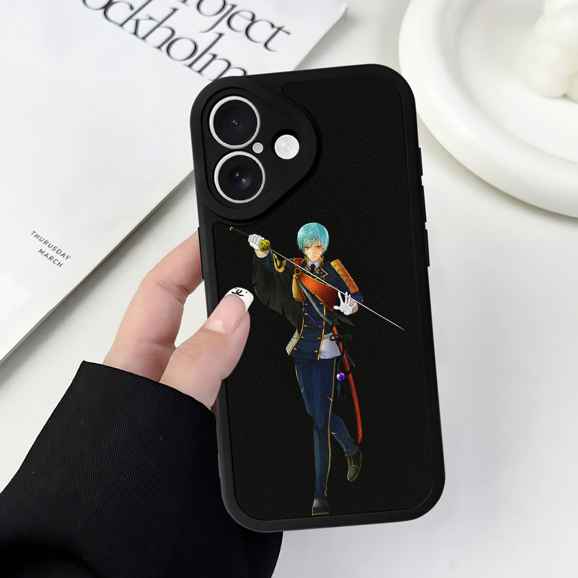 （画像用） 刀剣乱舞 Touken Ranbu 【iPhone 16シリーズ対応】シリコンスマホケース（レザー調） 材質：シリコン